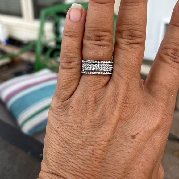 Moisannite band in 925 sterling silver - Picture 1 of 1